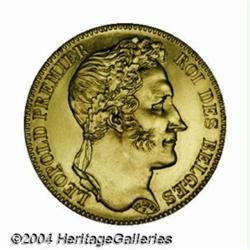 Leopold I gold 40 francs 1835, Position B,