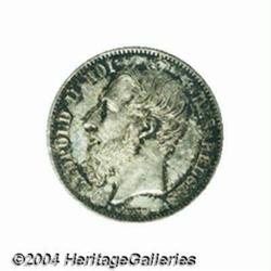 Leopold II 50 centimes silver Essai 1866, Bust