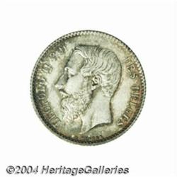 Leopold II silver Essai 1 franc 1866, Bust