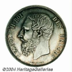 Leopold II 5 francs 1867, dot after F on