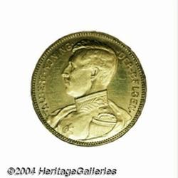 Albert I gold 20 francs 1914, Dutch legend,