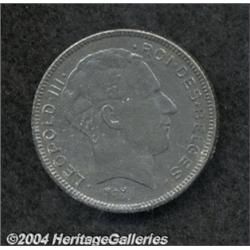 Leopold III 5 francs 1947, French legend, Bust