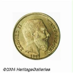 Leopold II gilt pattern 10 francs 1887, Bust