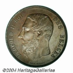 Leopold II 5 franc size Mint Visit in copper
