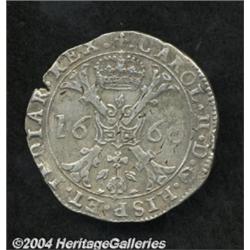 Charles II (1665-1700) One Patagon 1666 Bruges