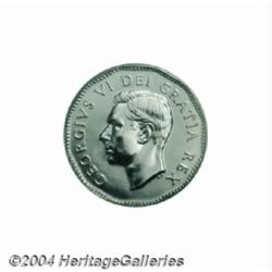 George VI High Relief 5 cent 1951, KM42a, MS65