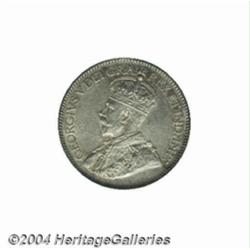 George V 10 cent 1913, Broad Leaves KM23, AU58