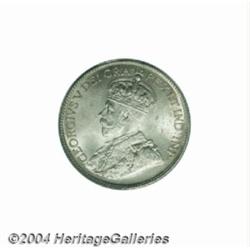 George V 25 cent 1929, KM24a, MS64 PCGS.