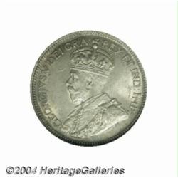 George V 25 cent 1929, KM24a, MS64 NGC. Full