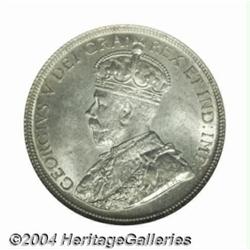 George V 50 cent 1936, KM25a, MS64 NGC. A hint