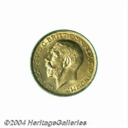 George V gold sovereign 1919C, KM20, MS63
