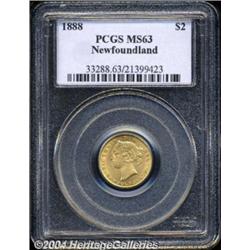 Newfoundland. Victoria Gold $2 1888, KM5, MS63