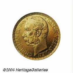 Christian IX gold 4 daler 1905, Bust