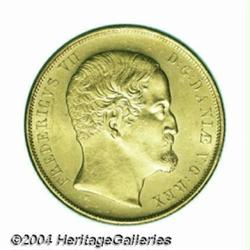 Frederik VII gold 2 Frederik d'or 1853, Bust