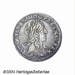 Louis XIII 1/12 ecu 1642A Point, Laureate,