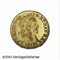 Louis XIII gold 1/2 Louis d'or 1641A, Bust