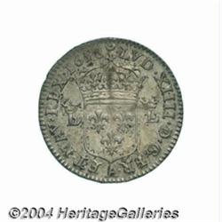 Louis XIV Sizain (Demi Douzain) 1658A, Crowned