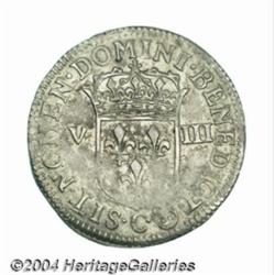 Louis XIV 1/8 ecu, frappe au marteau 1646L,
