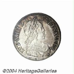 Louis XIV 1/4 ecu a la meche courte 1644A