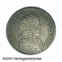 Louis XIV 1/4 ecu a la meche longue 1648A ,