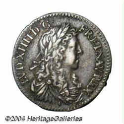Louis XIV 1/4 ecu au buste juvenile 1666A,