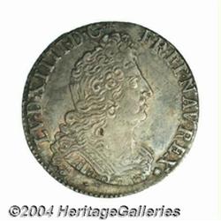 Louis XIV 1/4 ecu aux insignes 1702A, Mailed