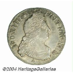 Louis XIV 1/4 ecu aux 8 L 2nd type 1704-O,