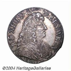 Louis XIV 1/2 ecu du Parlement 1681A, Draped