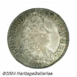 Louis XIV 1/2 ecu aux 8 L 1691-Crowned L,