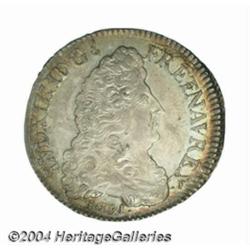Louis XIV 1/2 ecu aux 8 L 1691-Crowned M,