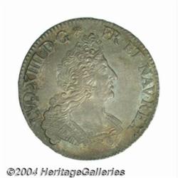 Louis XIV 1/2 ecu aux palmes 1694A, Mailed