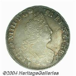 Louis XIV 1/2 ecu aux insignes 1702N, Mailed