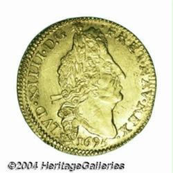 Louis XIV gold Louis d'or aux 4 L 1695G, Bust