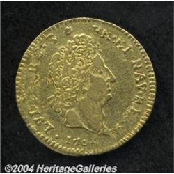 Louis XIV gold Louis d'or aux insignes 1704-O,