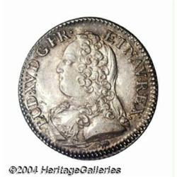 Louis XV 1/5 ecu aux lauriers 1726A, Young