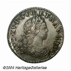 Louis XF 1/4 ecu de Navarre 1718A, Young