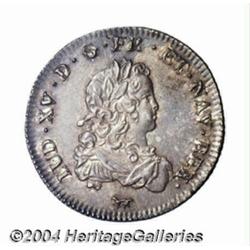 Louis XV 1/3 ecu de France 1720A, Young bust