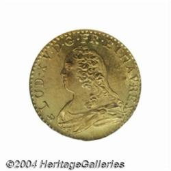 Louis XV gold Louis d'or aux lunettes 1738B,