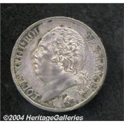Louis XVIII 2 francs 1817A, Bust left/Crowned