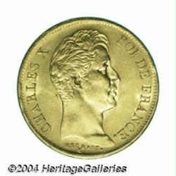 Charles X gold 40 francs 1830A, Bust