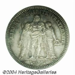 Second Republic 5 francs 1848A, Hercules