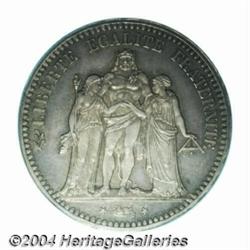 Second Republic 5 francs 1849A, Hercules