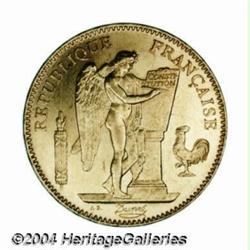 Third Republic gold 50 francs 1904A,Angel