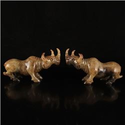Vintage Chinese Hetian Jade Rhinoceros Statue