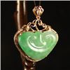 Image 3 : 18K Gold Inlay Natural Jadeite And Diamond Ruyi Pendant w Certificate