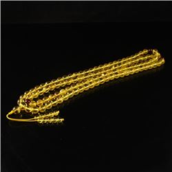 Superb Baltic Golden Amber Beads Necklace