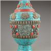 Image 3 : Chinese Tibet Bronze Inlay Turquoise Vase