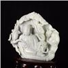 Image 4 : Chinese Hetian Jade Statue w Lotus Kwan-yin