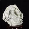 Image 5 : Chinese Hetian Jade Statue w Lotus Kwan-yin
