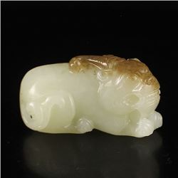 Chinese Hetian Jade Fortune Pixiu Statue